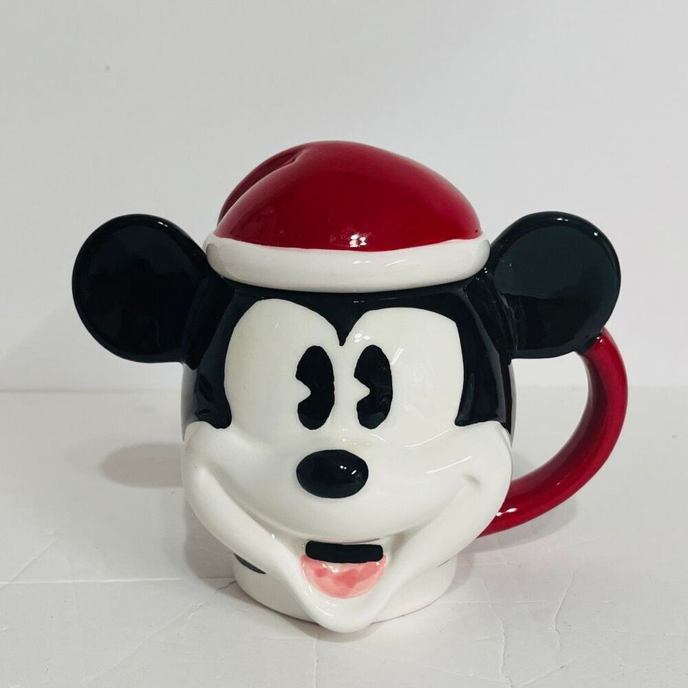 Disney Mickey Mouse With Santa Hat Mug   18 Ounce